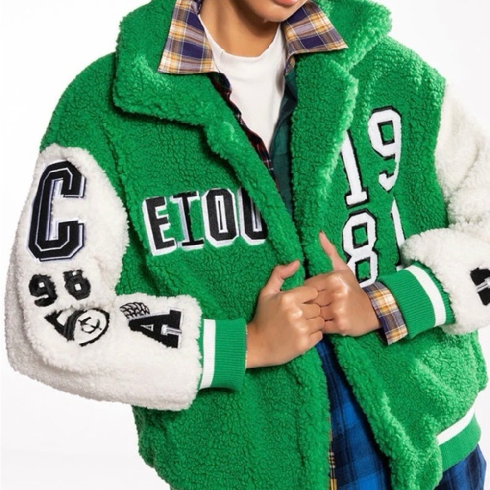 Azalea Wang Teddy Varsity Jacket - NWOT